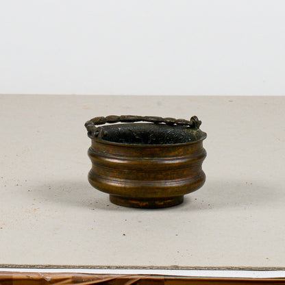 Vasetto cestino in bronzo porta incenso XX secolo