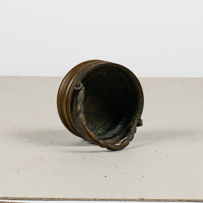 Vasetto cestino in bronzo porta incenso XX secolo