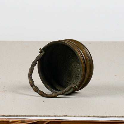 Vasetto cestino in bronzo porta incenso XX secolo