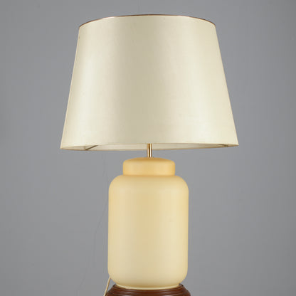 Lampada da tavolo vetro  satinato giallo crema Italia 1990