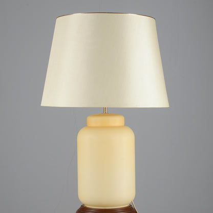 Lampada da tavolo vetro  satinato giallo crema Italia 1990