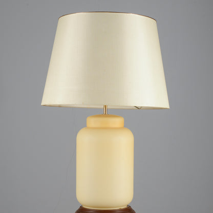 Lampada da tavolo vetro  satinato giallo crema Italia 1990