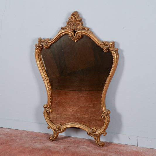Specchio specchiera  intagliata sagomata dorata Italia XX secolo
