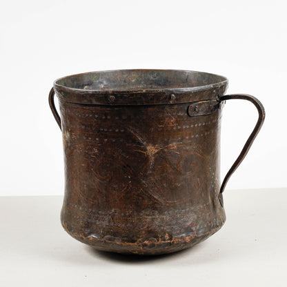 Vaso in rame con due manici epoca fine XIX secolo