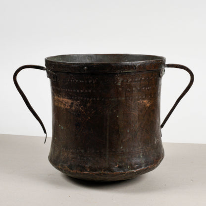 Vaso in rame con due manici epoca fine XIX secolo