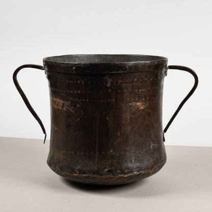 Vaso in rame con due manici epoca fine XIX secolo