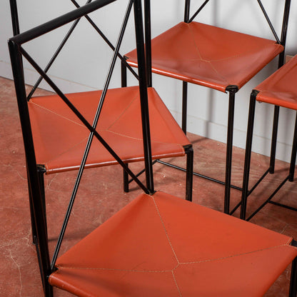 Set 8 sedie Asnago vender flexform 1985 Moka design