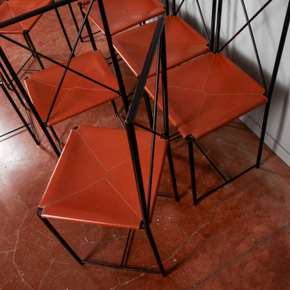 Set 8 sedie Asnago vender flexform 1985 Moka design
