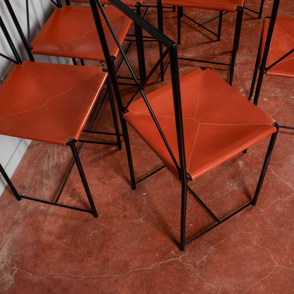 Set 8 sedie Asnago vender flexform 1985 Moka design