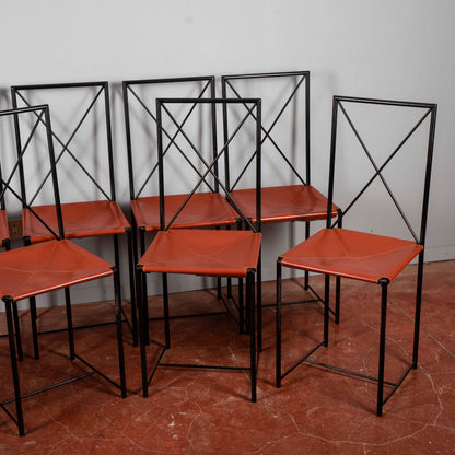 Set 8 sedie Asnago vender flexform 1985 Moka design