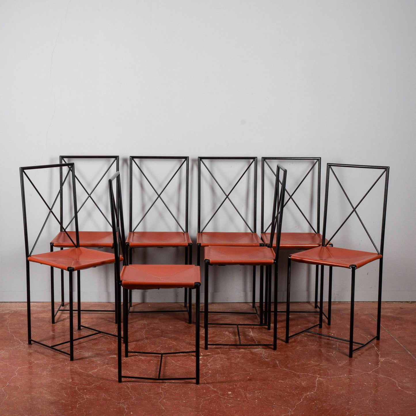 Set 8 sedie Asnago vender flexform 1985 Moka design