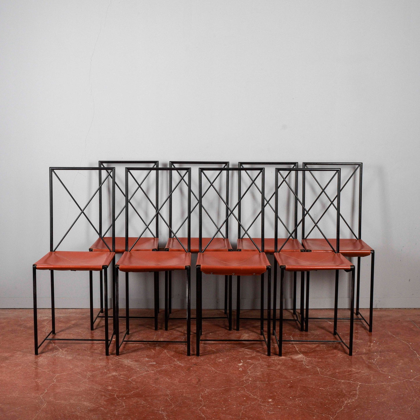 Set 8 sedie Asnago vender flexform 1985 Moka design