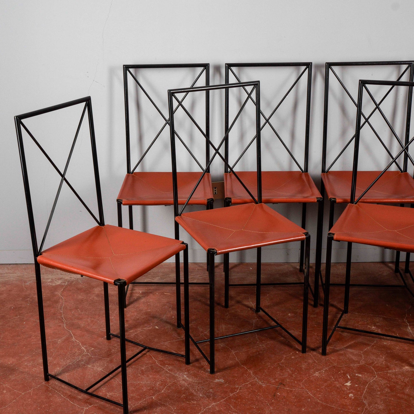 Set 8 sedie Asnago vender flexform 1985 Moka design