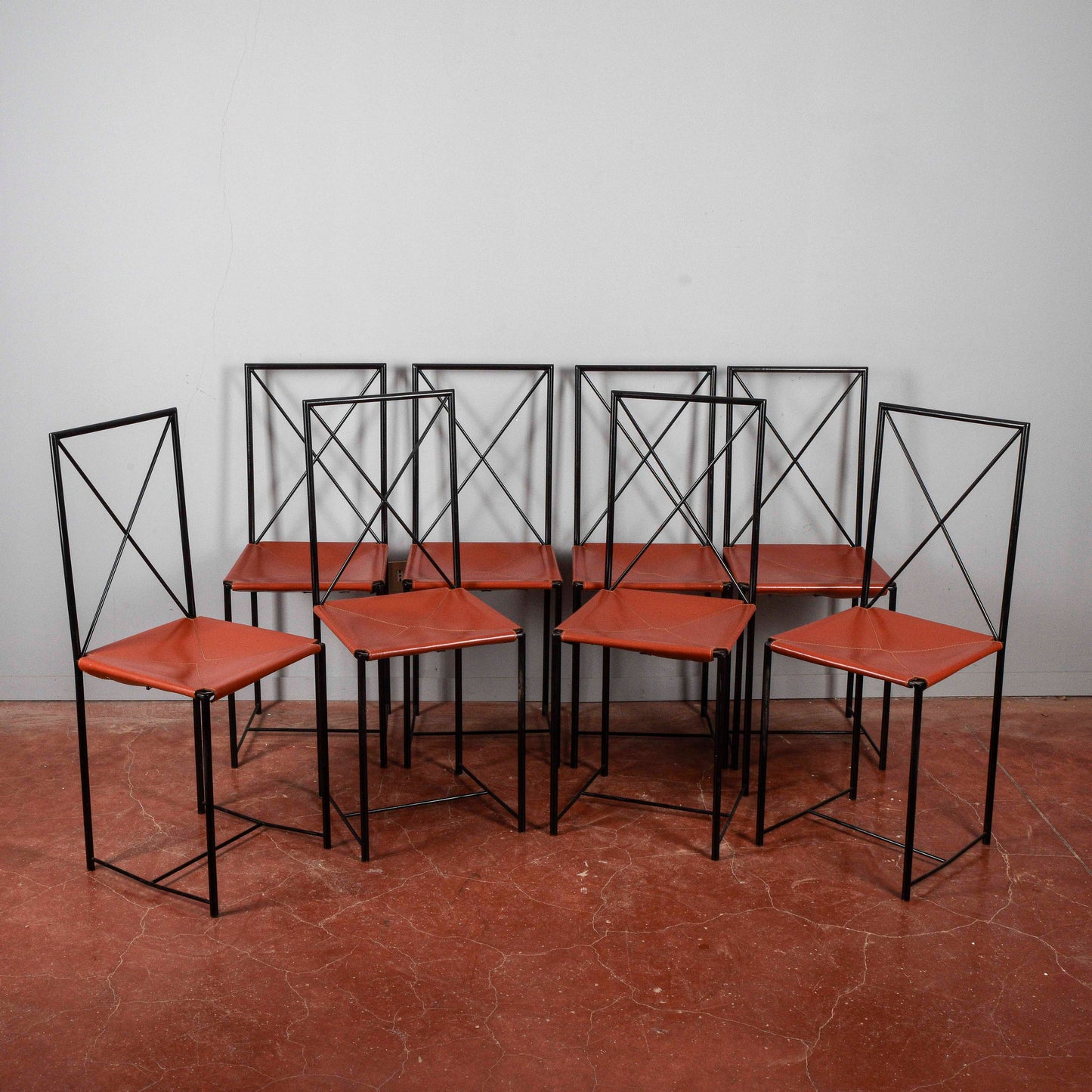 Set 8 sedie Asnago vender flexform 1985 Moka design