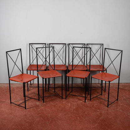 Set 8 sedie Asnago vender flexform 1985 Moka design