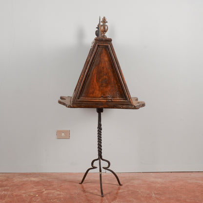 Leggio da coro epoca Luigi XIV con base ferro battuto