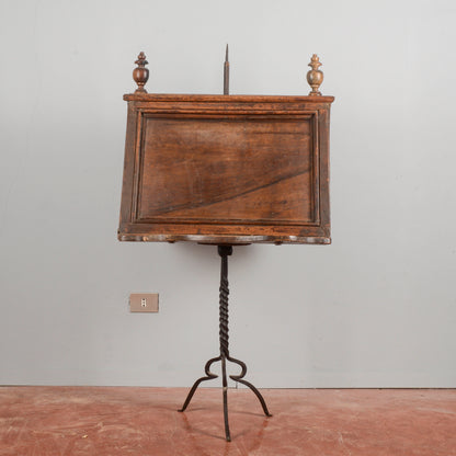 Leggio da coro epoca Luigi XIV con base ferro battuto