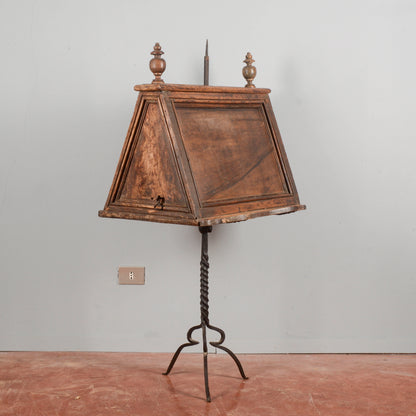 Leggio da coro epoca Luigi XIV con base ferro battuto