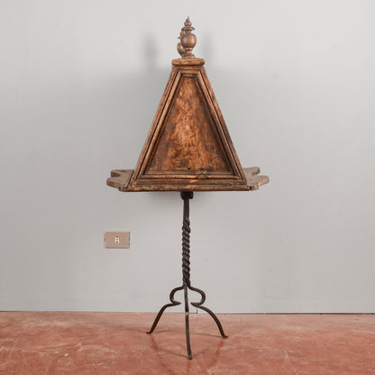 Leggio da coro epoca Luigi XIV con base ferro battuto