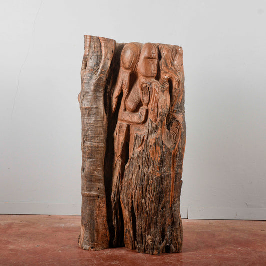 Scultura intaglio su tronco attribuita a Adele Gigli
