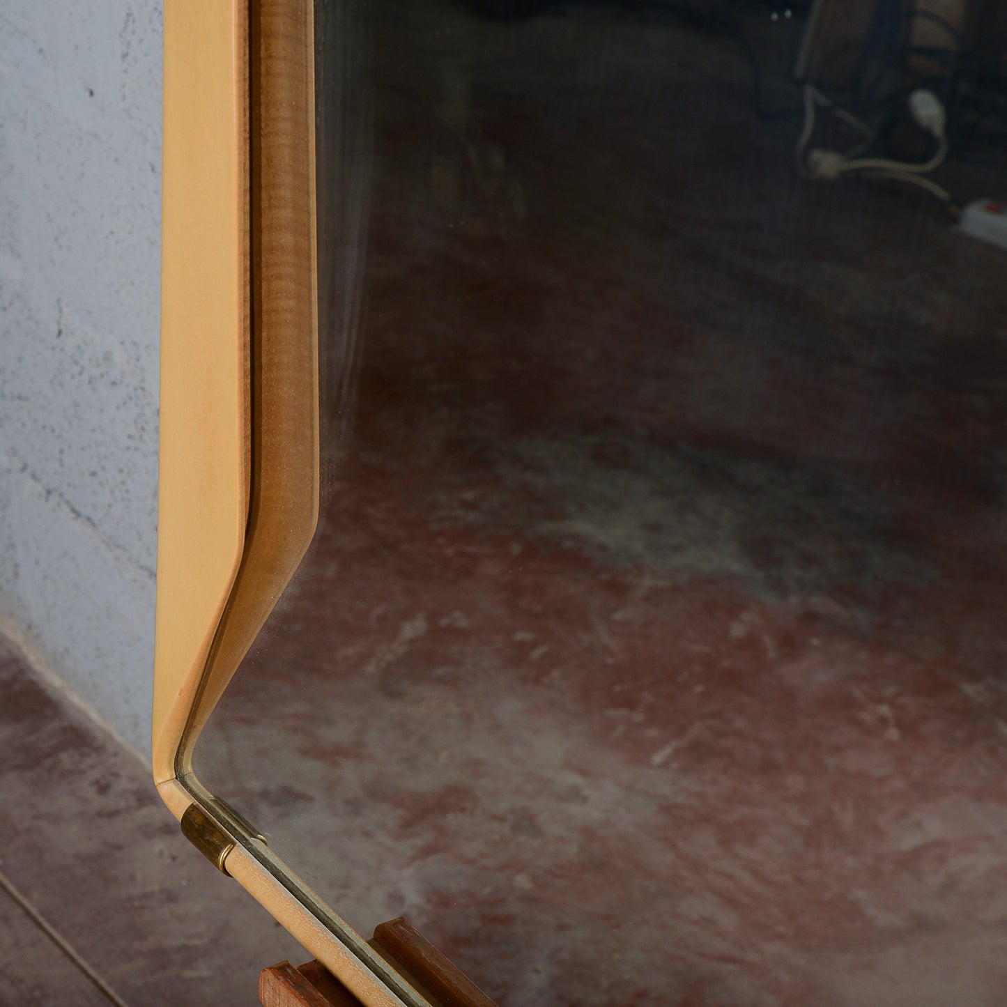 Specchio specchiera con cornice in legno Dassi 1950