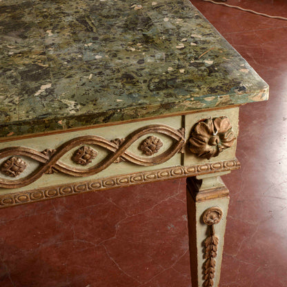 Consolle tavolo scrittoio legno laccata Luigi XIV epoca 1600 pianoforte in scagliola