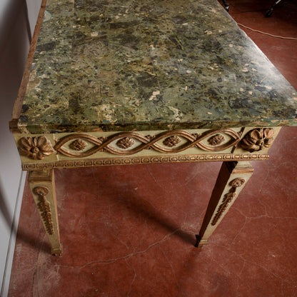 Consolle tavolo scrittoio legno laccata Luigi XIV epoca 1600 pianoforte in scagliola