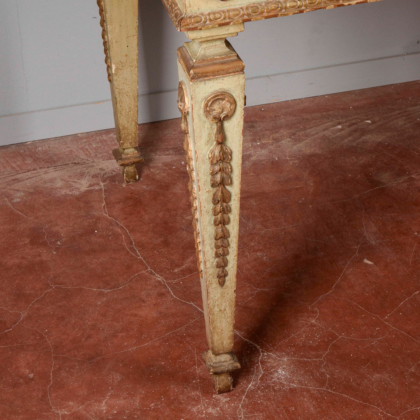 Consolle tavolo scrittoio legno laccata Luigi XIV epoca 1600 pianoforte in scagliola