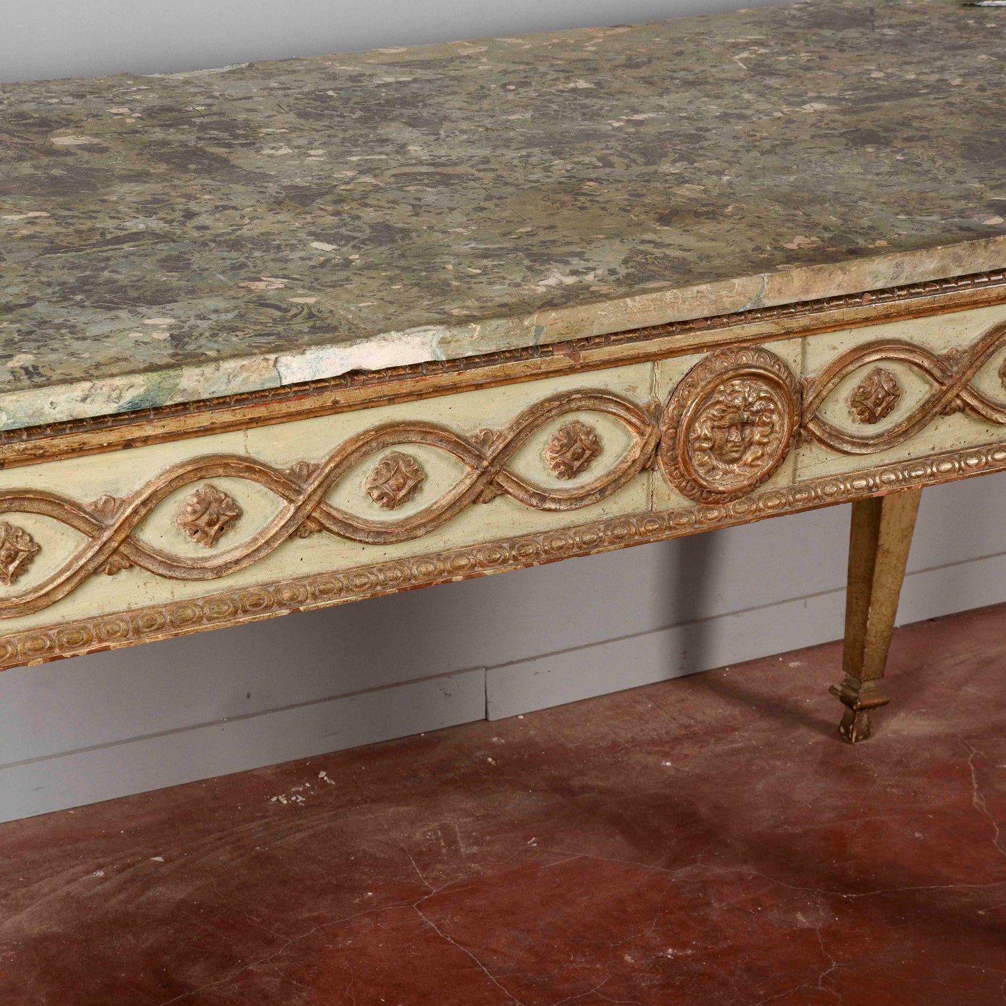 Consolle tavolo scrittoio legno laccata Luigi XIV epoca 1600 pianoforte in scagliola