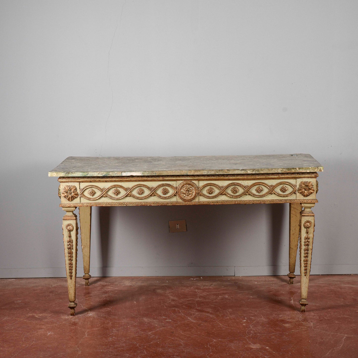 Consolle tavolo scrittoio legno laccata Luigi XIV epoca 1600 pianoforte in scagliola