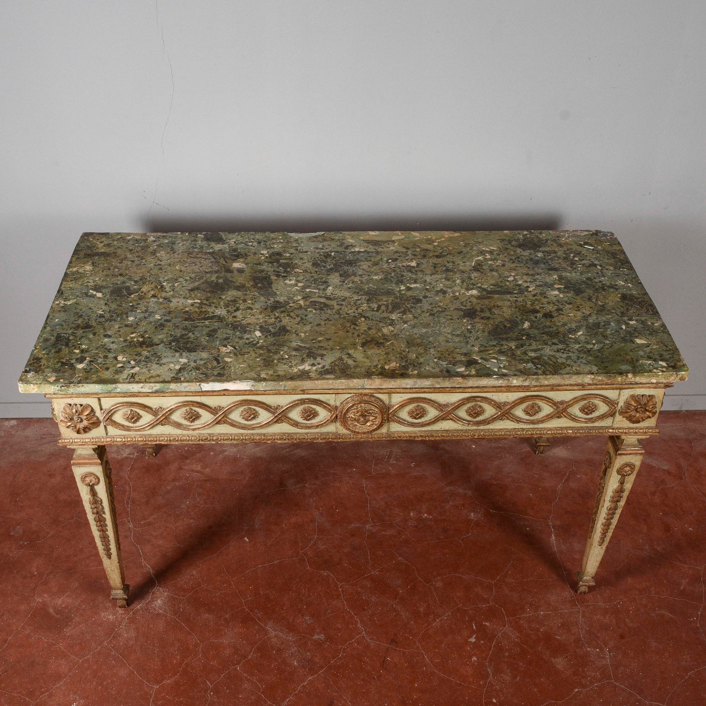 Consolle tavolo scrittoio legno laccata Luigi XIV epoca 1600 pianoforte in scagliola