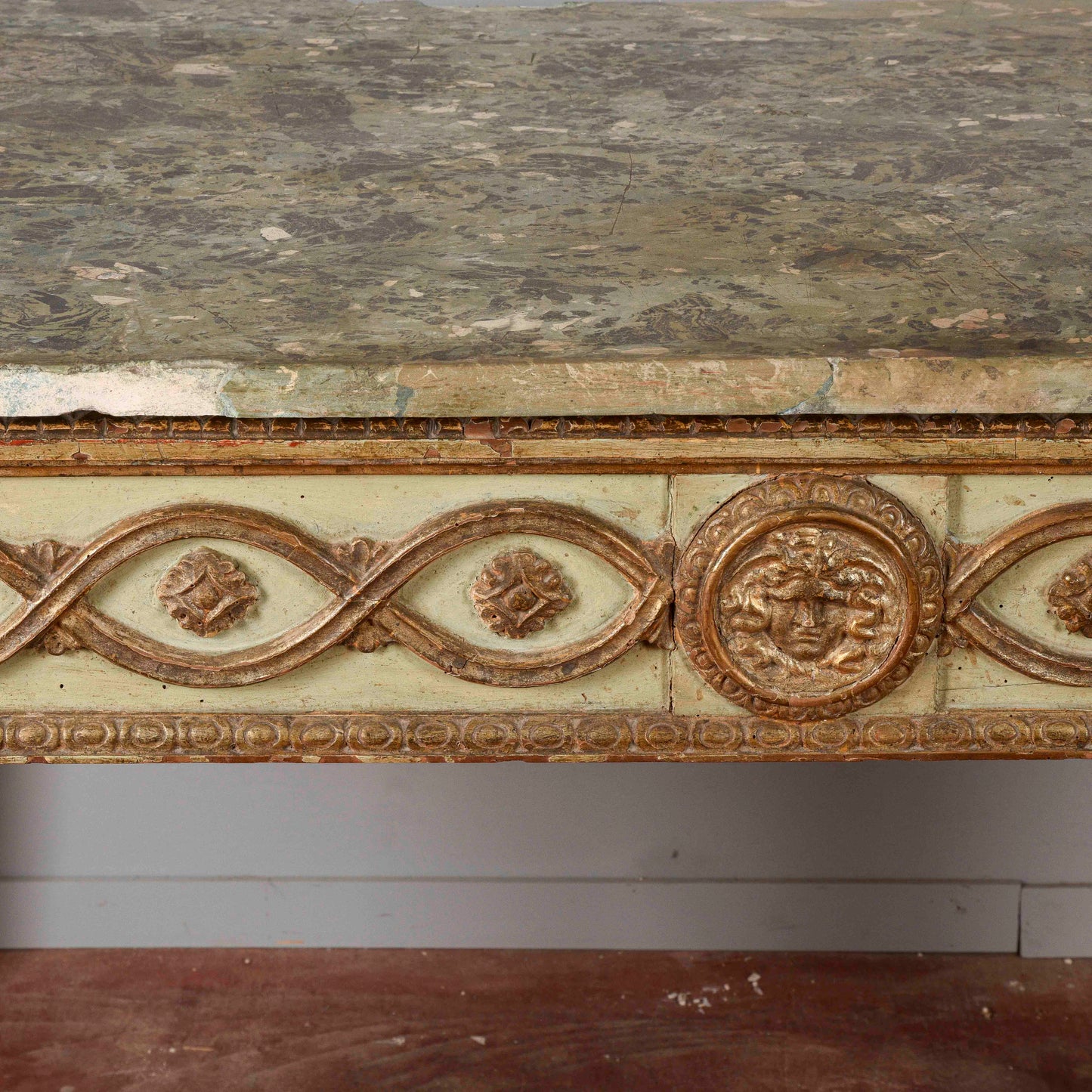 Consolle tavolo scrittoio legno laccata Luigi XIV epoca 1600 pianoforte in scagliola