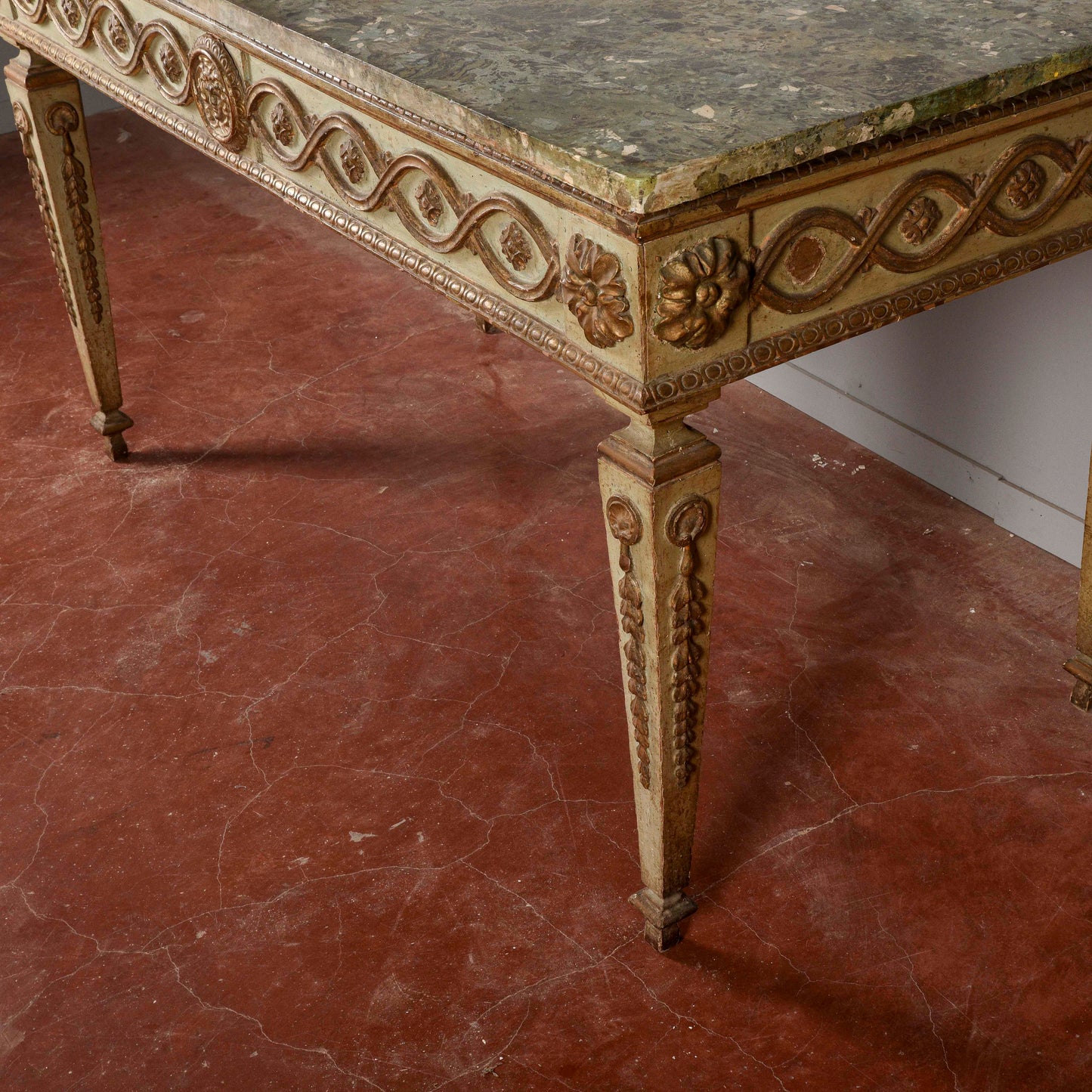 Consolle tavolo scrittoio legno laccata Luigi XIV epoca 1600 pianoforte in scagliola