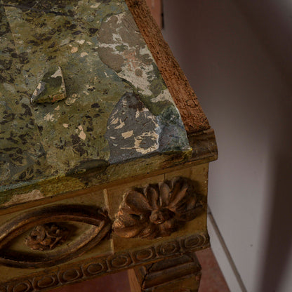Consolle tavolo scrittoio legno laccata Luigi XIV epoca 1600 pianoforte in scagliola