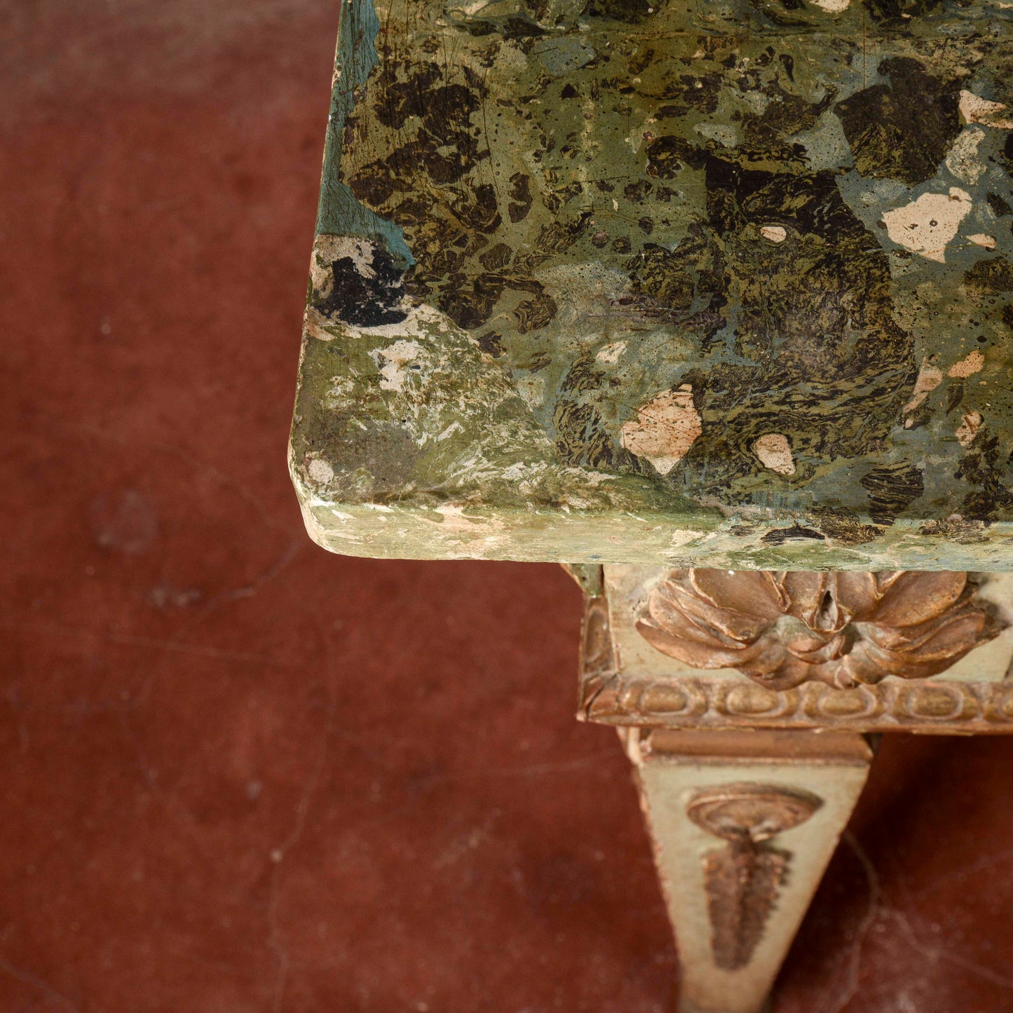 Consolle tavolo scrittoio legno laccata Luigi XIV epoca 1600 pianoforte in scagliola