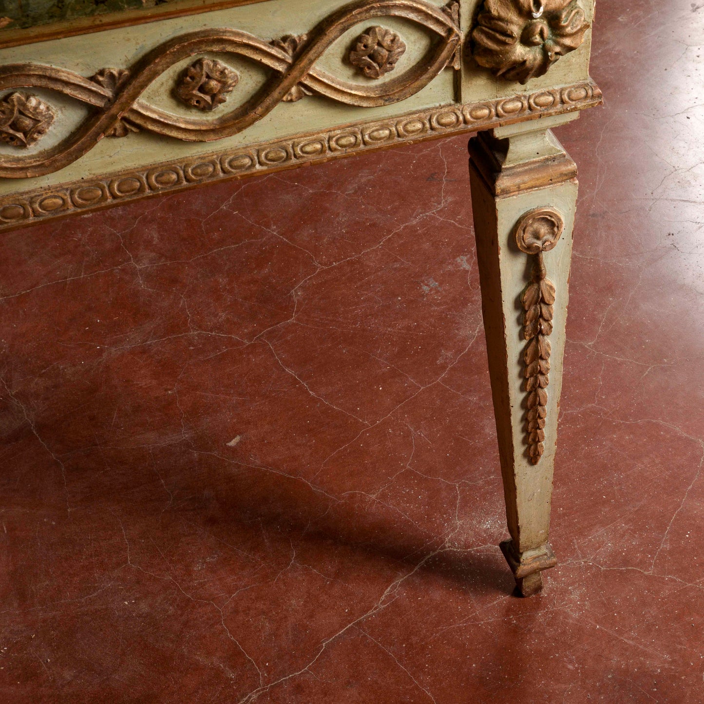 Consolle tavolo scrittoio legno laccata Luigi XIV epoca 1600 pianoforte in scagliola
