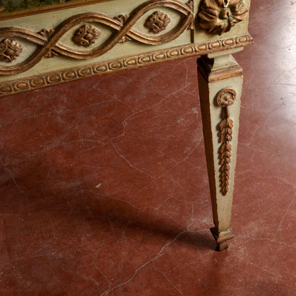 Consolle tavolo scrittoio legno laccata Luigi XIV epoca 1600 pianoforte in scagliola