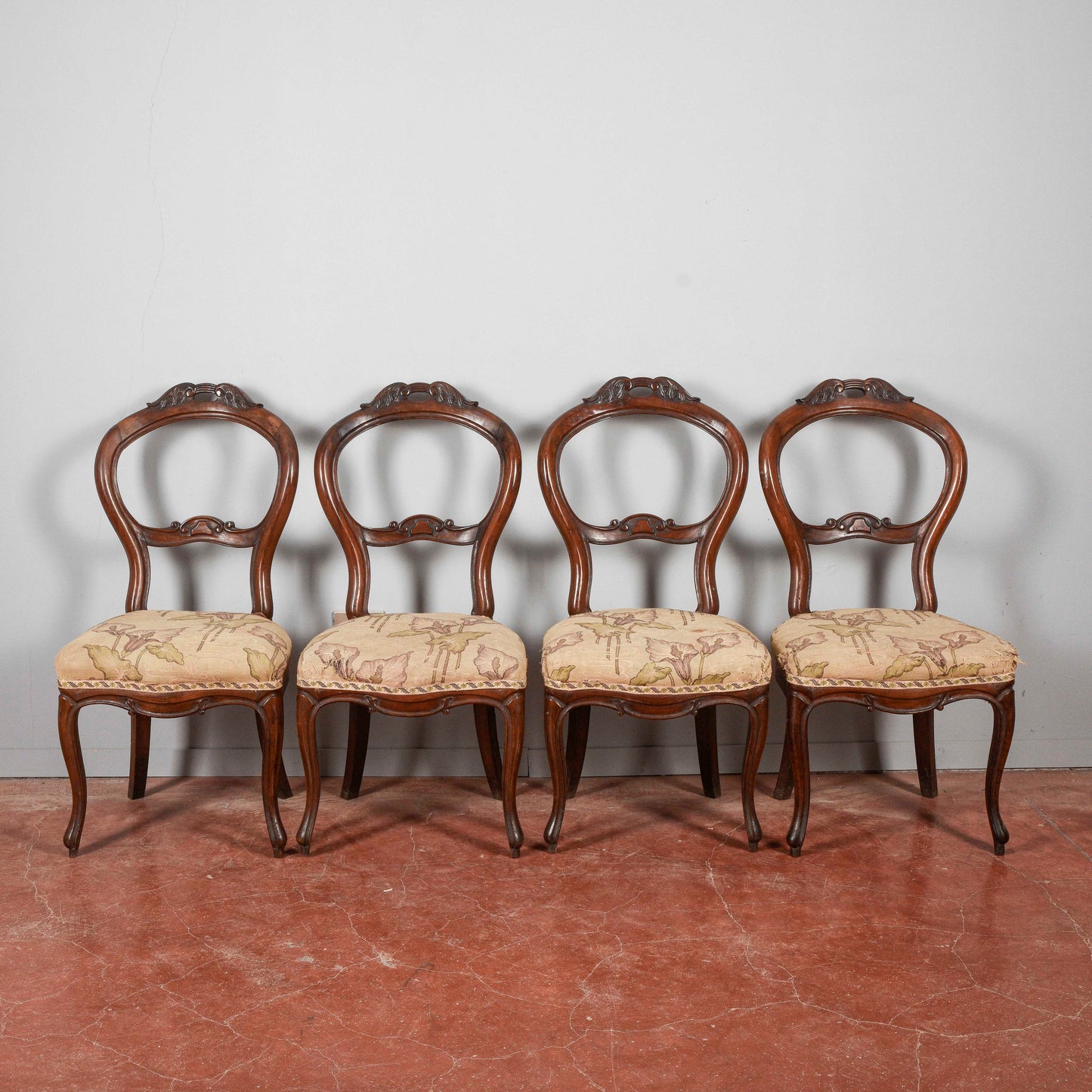 Set 4 sedie damascate chiare