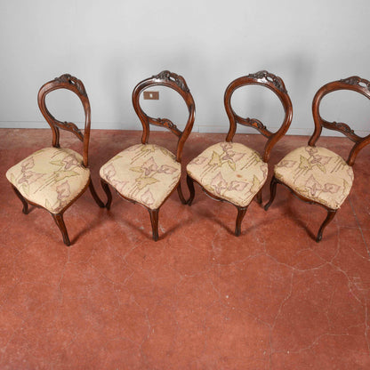 Set 4 sedie damascate chiare