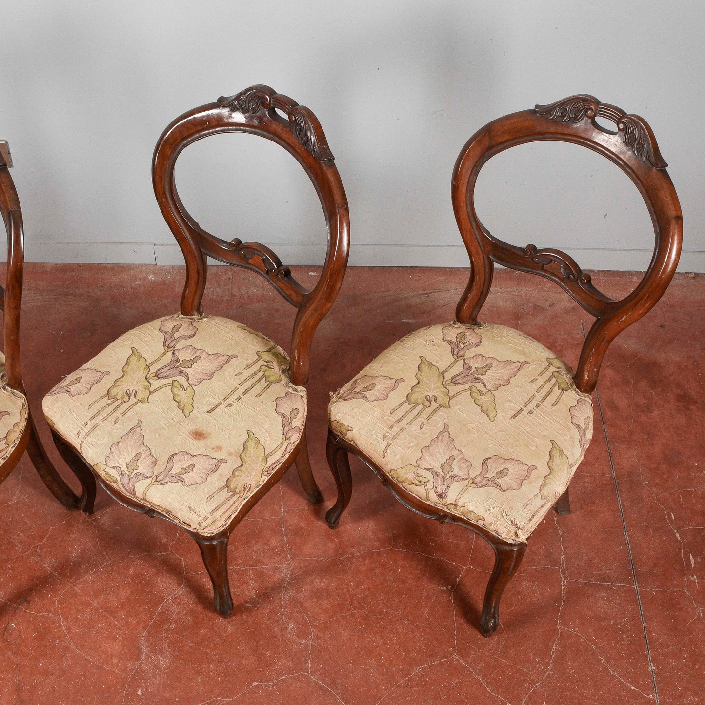 Set 4 sedie damascate chiare