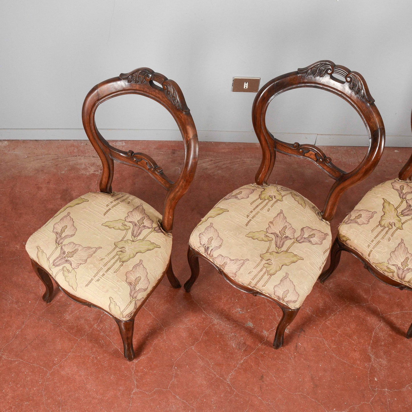 Set 4 sedie damascate chiare