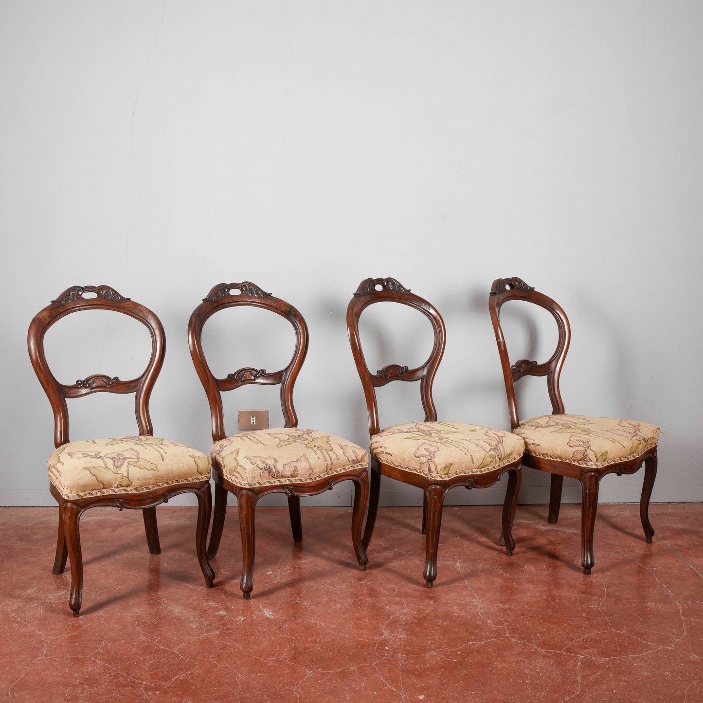 Set 4 sedie damascate chiare
