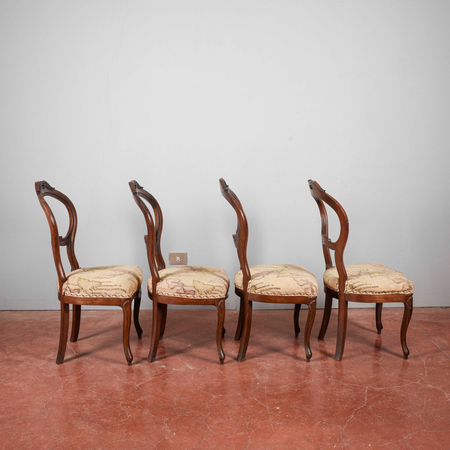 Set 4 sedie damascate chiare