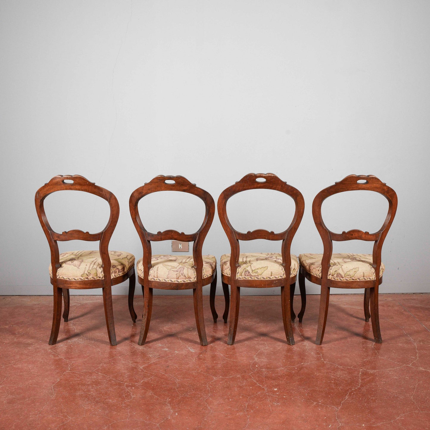 Set 4 sedie damascate chiare