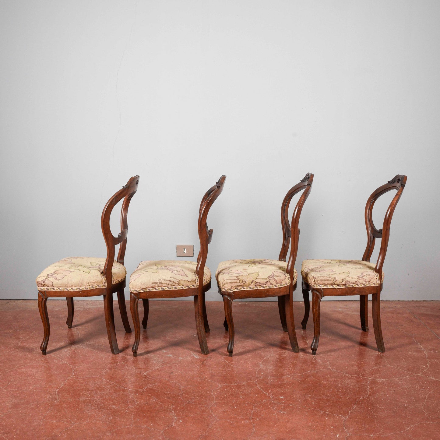 Set 4 sedie damascate chiare