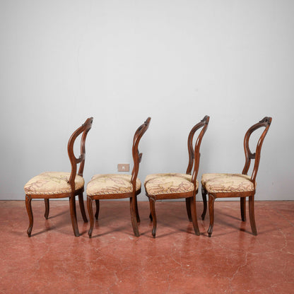 Set 4 sedie damascate chiare