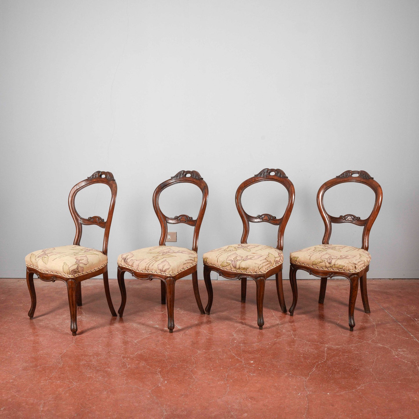 Set 4 sedie damascate chiare