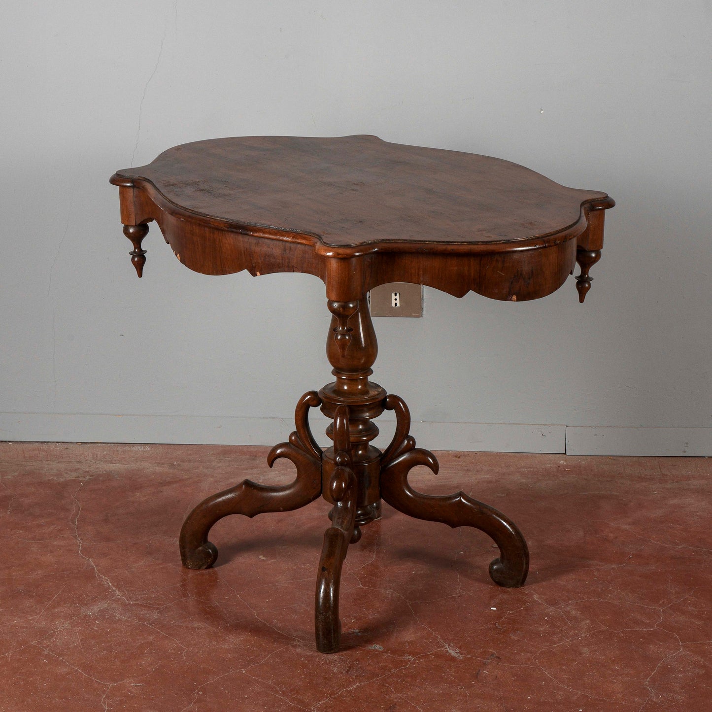 Tavolo tavolino in legno di ciliegio Carlo X 1850