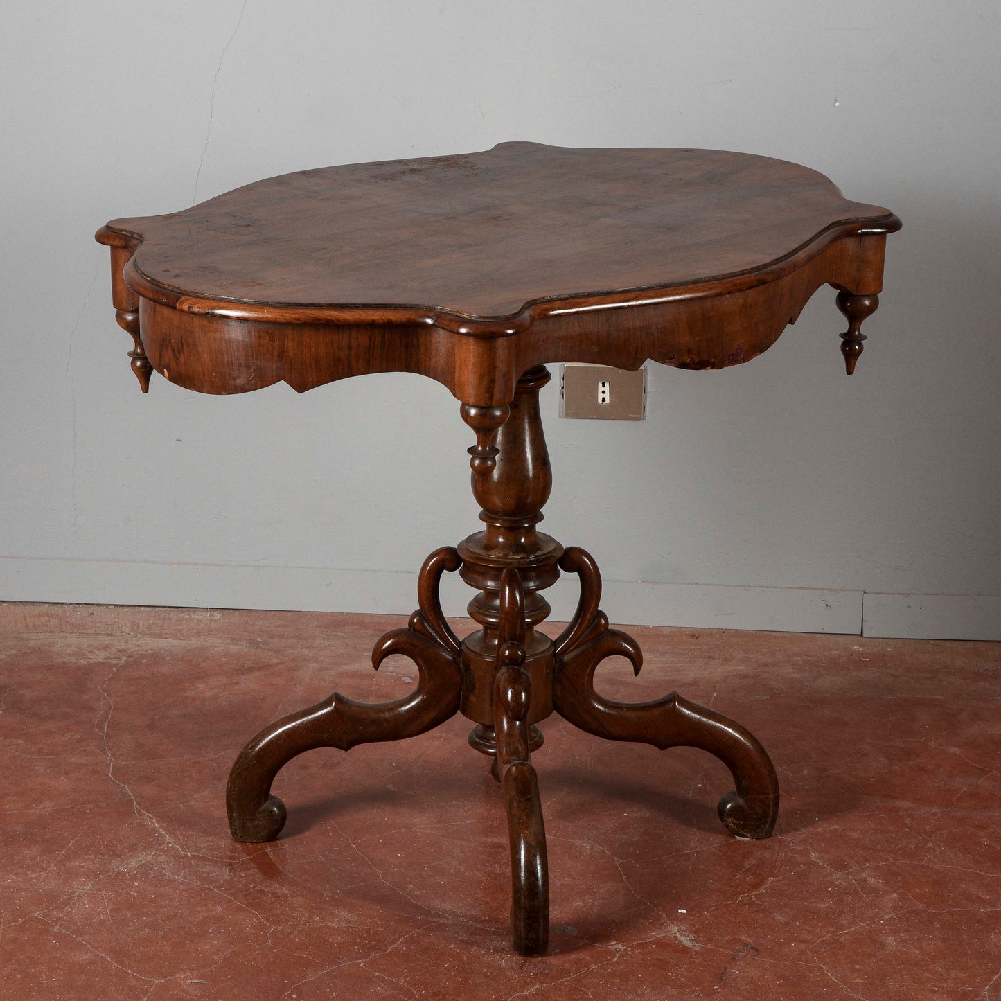 Tavolo tavolino in legno di ciliegio Carlo X 1850