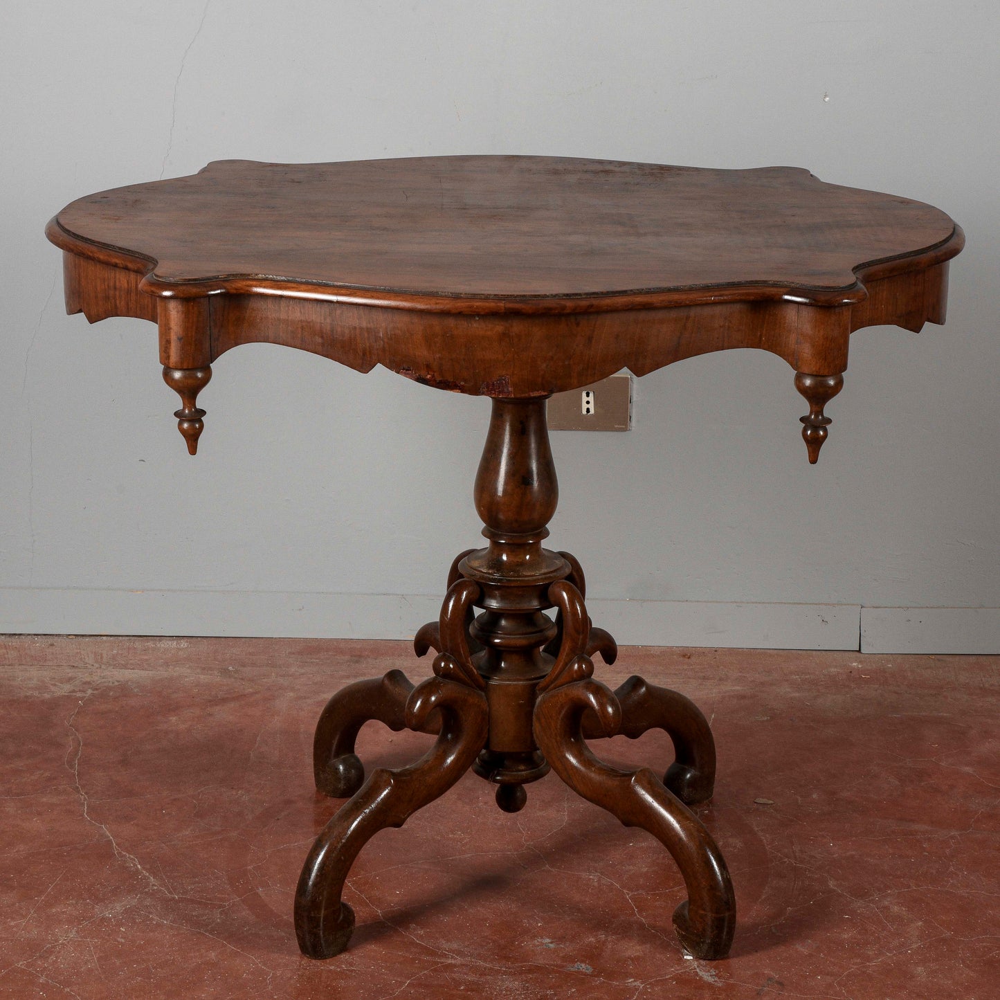 Tavolo tavolino in legno di ciliegio Carlo X 1850